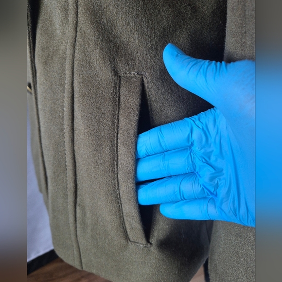 Jessica Simpson Double Breasted Military Style Green Pea Coat Womens Sz XL - Picture 5 of 16